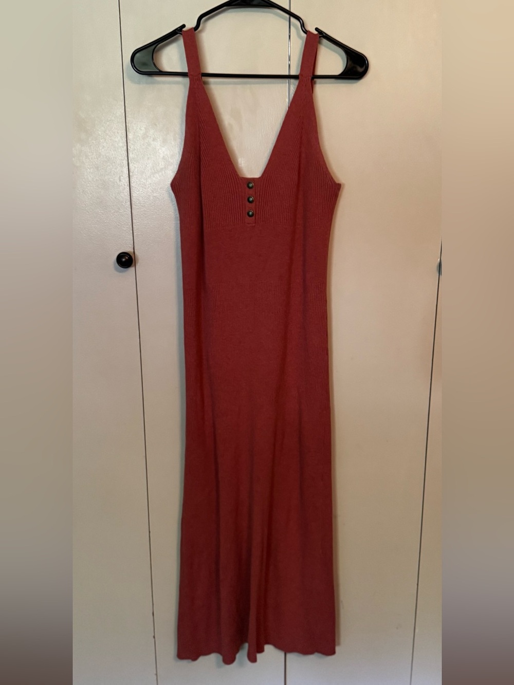 Tasha Polizzi Ribbed Tank Maxi Dress - Brick Red